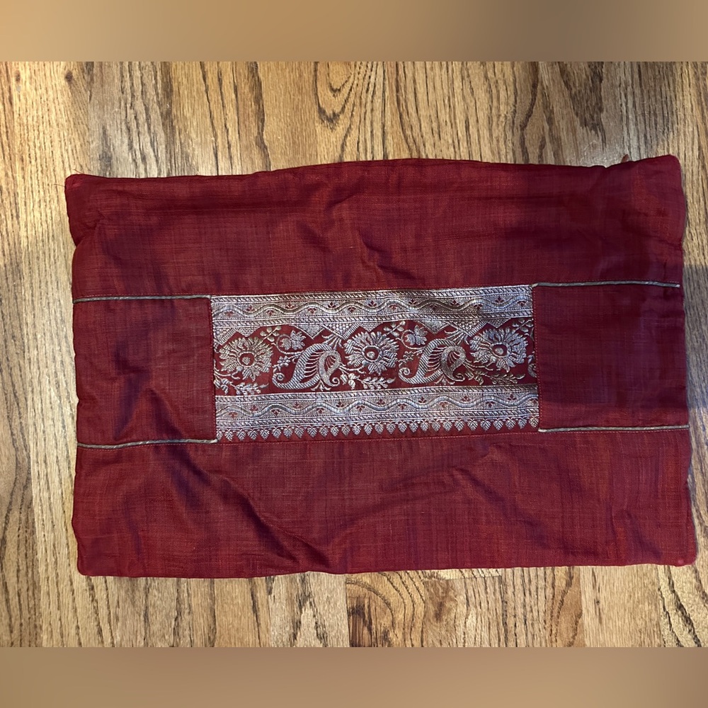 Crate & Barrel Marrakesh Red Gold Pillow Cover
